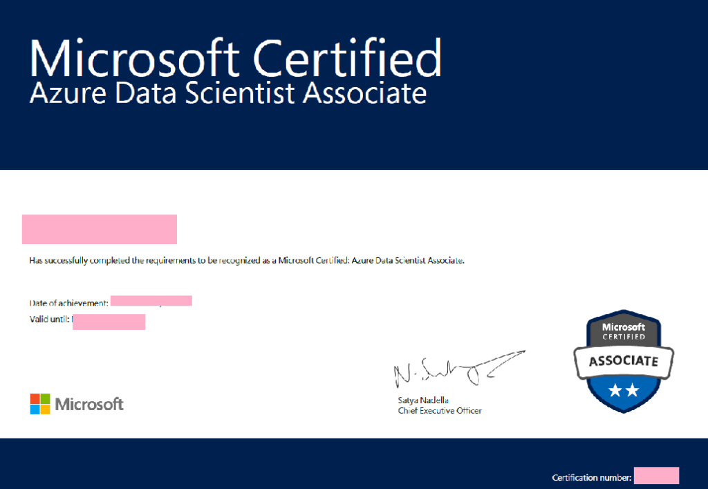 Microsoft Azure Data Scientist Associate