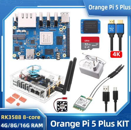 オレンジパイ5プラスRk3588 4 8 16 GB RAM,2.5g,デュアルイーサネットポート,オプションのケース,ファン,Bluetooth電源